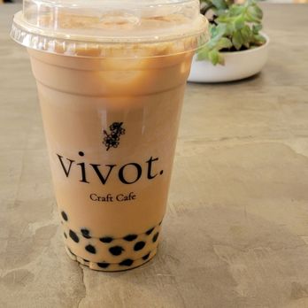 Vivot Craft Cafe - Earl Grey Milk Tea with boba - Bubble Tea Near Me - Fullerton, California