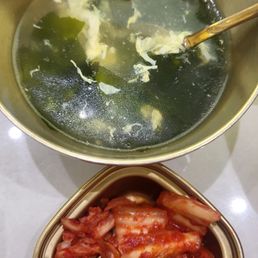 seaweed soup and kimchi seaweed soup and kimchi