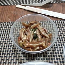 Cold pickled pig ears. Yummy.