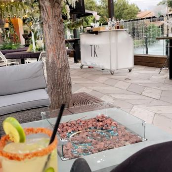 TK's Comedy - The patio area - the spicy  pineapple margarita - Comedy Clubs Near Me - Dallas, Texas