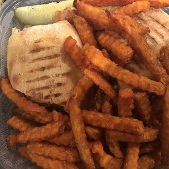 Hudson Grille - Turkey Avocado Panini and Sweet Potato Fries - Sports Bars Near Me - Sandy Springs, Georgia