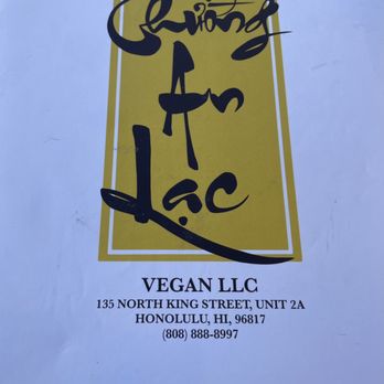 Thuong An Lac - Menu cover - Vegan Near Me - Honolulu, Hawaii