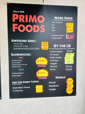Menu photo 1 Primo Foods Oceanside, CA Menu photo 1 Primo Foods Oceanside, CA