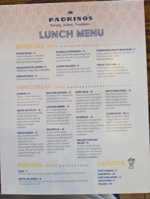 Menu photo 7 Padrino’s Cuban Restaurant Dania Beach, FL