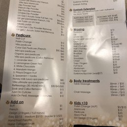 Price menu Price menu