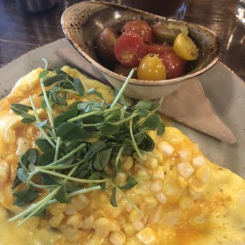 Skillet - Sweet corn omelette with heirloom tomato salad - New American Near Me - Columbus, Ohio