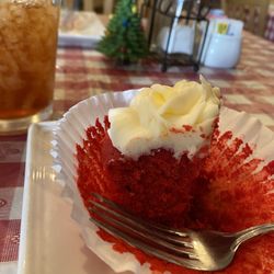 Just Desserts Bakery & Cafe - Delicious Red Velvet Cupcake cake with cream frosting!