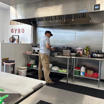 Athens Gyro - The owner fixing our lunch. - Greek Near Me - Broken Arrow, Oklahoma Athens Gyro - The owner fixing our lunch. - Greek Near Me - Broken Arrow, Oklahoma