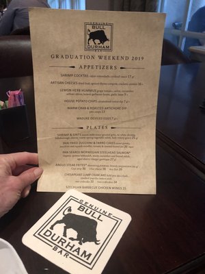 Menu photo 2 Bull Durham Bar Durham, NC