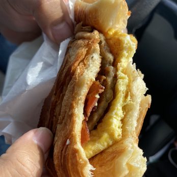Honey Donuts - Egg, Sausage and Cheese Breakfast Sandwich - Donuts Near Me - Los Angeles, California Honey Donuts - Egg, Sausage and Cheese Breakfast Sandwich - Donuts Near Me - Los Angeles, California