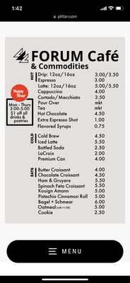 Menu photo 2 Pilllar Forum Cafe & Commodities Minneapolis, MN Menu photo 2 Pilllar Forum Cafe & Commodities Minneapolis, MN