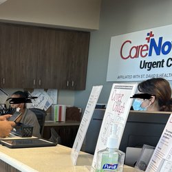 CareNow Urgent Care - Hutto - This as I'm waiting for the copay to be refunded. More people in the waiting area and her mask is on 