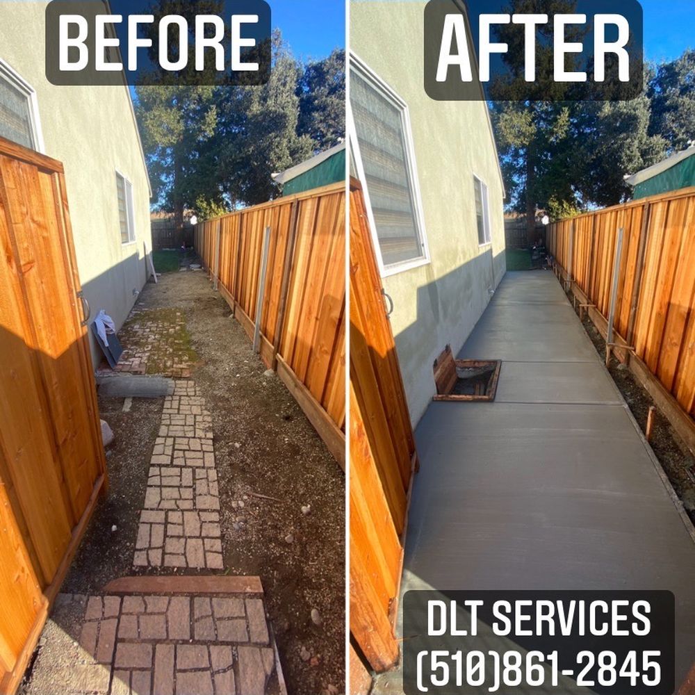 DLT Services - Concrete in side yard - Masonry/Concrete Near Me DLT Services - Concrete in side yard - Masonry/Concrete Near Me
