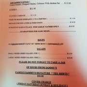 Photo of Sammy's Roumanian Steakhouse - New York, NY, United States. Menu