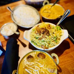 Saffron Flavors of India - Malai Kofta Curry, Vegetable Biryani, Tandoori Malai Chicken Tikka, and Garlic Naan