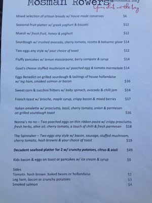 Menu photo 1 Rowers Restaurant Mosman, NSW Menu photo 1 Rowers Restaurant Mosman, NSW