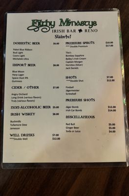 Menu photo 2 Filthy Mcnasty's Irish Bar Reno, NV Menu photo 2 Filthy Mcnasty's Irish Bar Reno, NV