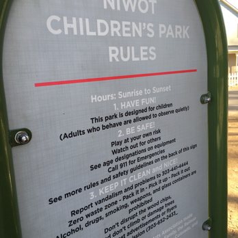 Niwot Children's Park - Park rules - Parks Near Me - Niwot, Colorado Niwot Children's Park - Park rules - Parks Near Me - Niwot, Colorado