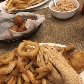 Boyette's Dining Room - Three piece catfish and seafood platter. - American Near Me - Tiptonville, Tennessee