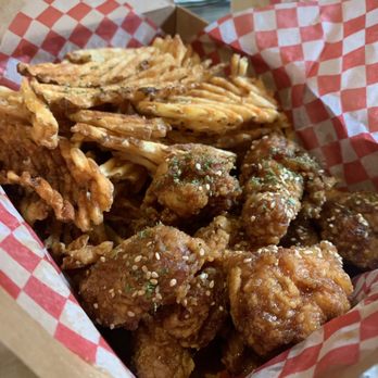 Coco Chicken - Honey garlic chicken wings and waffle fries - Korean Near Me - Guelph, Ontario