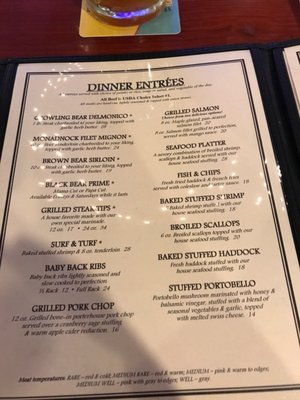 Menu photo 3 Black Bear Tavern Colebrook, NH