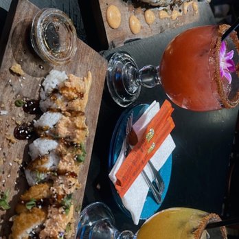 Compadres Cantina - Infero Roll with Strawberry margarita and Crunch Roll with Mango Margarita - Mexican Near Me - Ontario, California Compadres Cantina - Infero Roll with Strawberry margarita and Crunch Roll with Mango Margarita - Mexican Near Me - Ontario, California