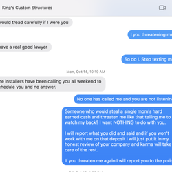 Nac Metal Buildings - This person actually threatened me when I asked him for a corrected contract and to answer my questions.