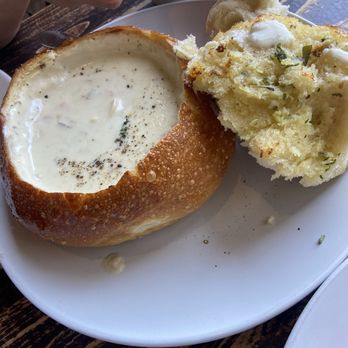 The Fish Hopper - Clam chowder bread bowl - Seafood Near Me - Monterey, California The Fish Hopper - Clam chowder bread bowl - Seafood Near Me - Monterey, California