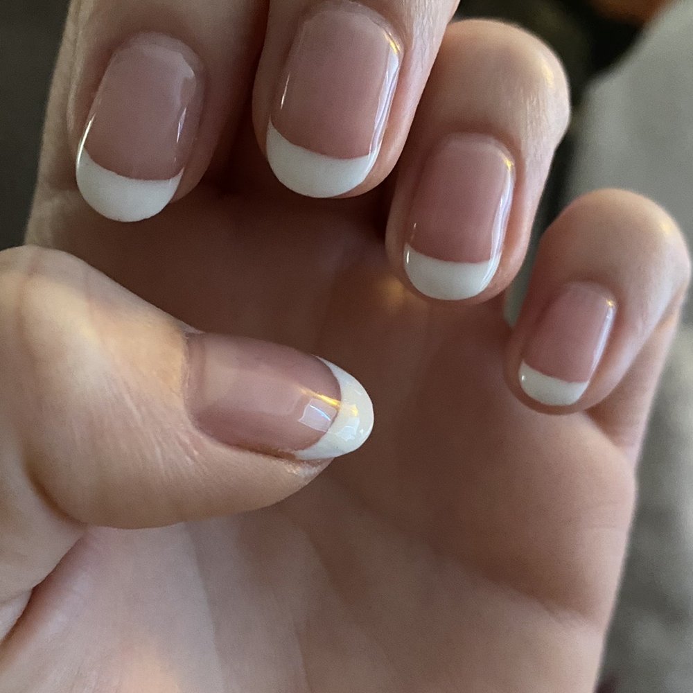 Glamour Nail Spa - pink n white gel mani (6 days later) - Nail Salons Near Me - Virginia Beach, Virginia