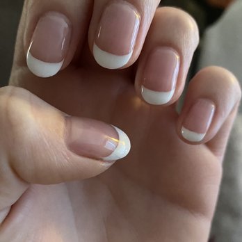 Glamour Nail Spa - pink n white gel mani (6 days later) - Nail Salons Near Me - Virginia Beach, Virginia