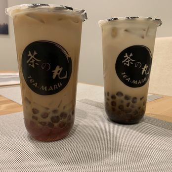 Tea Maru - Maru Milk with Boba (L) Tea Maru Latte (L) - Bubble Tea Near Me - San Gabriel, California