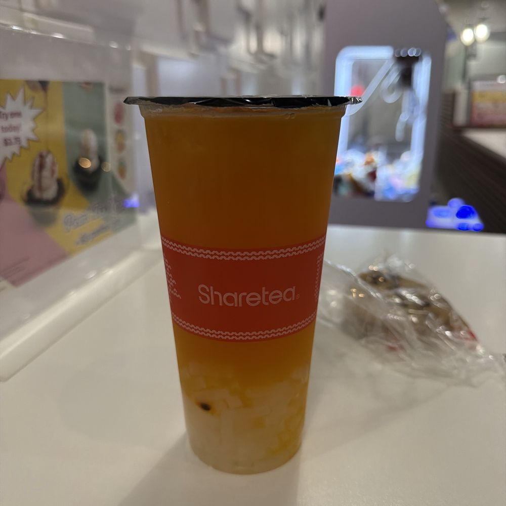 Sharetea - Mango and passion fruit tea with jelly lychee - Coffee & Tea Near Me - San Diego, California Sharetea - Mango and passion fruit tea with jelly lychee - Coffee & Tea Near Me - San Diego, California