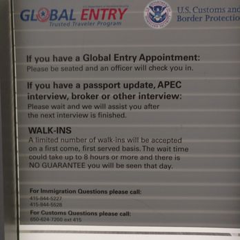 Global Entry Office - Global entry door sign information. - Public Services & Government Near Me - San Francisco, California Global Entry Office - Global entry door sign information. - Public Services & Government Near Me - San Francisco, California