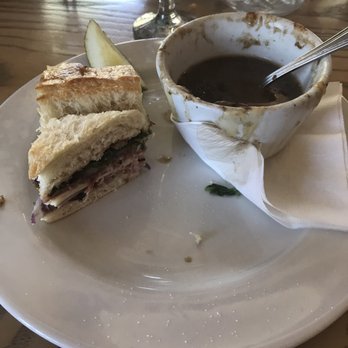 Gourmandise - Muffuletta and onion soup combo (sorry, forgot to take a picture before I started!) - Patisserie/Cake Shop Near Me - Draper, Utah