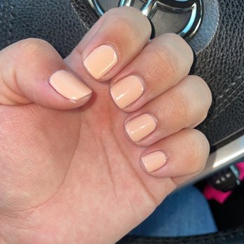 Bella Nails and Spas - done by Emily. Gel manicure in French vanilla. - Nail Salons Near Me - Riverside, California