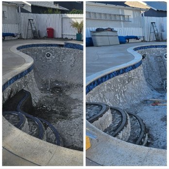 Rainbow Pool Plastering - Added a bench after the old plaster was removed - General Contractors Near Me - Santa Clarita, California Rainbow Pool Plastering - Added a bench after the old plaster was removed - General Contractors Near Me - Santa Clarita, California