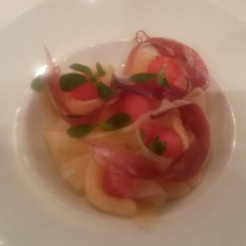 Benoit - Melon and a cured meat. Appetizer. Refreshing and delicious - French Near Me - New York, New York