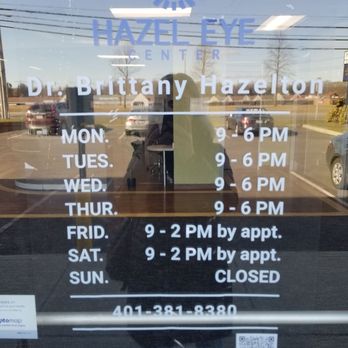 Hazel Eye Center - Business hours - Optometrists Near Me - West Warwick, Rhode Island Hazel Eye Center - Business hours - Optometrists Near Me - West Warwick, Rhode Island