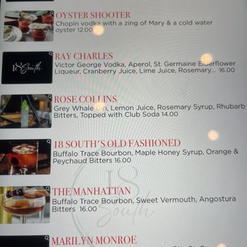 18 South - Cocktail menu - Lounges Near Me - Ocala, Florida 18 South - Cocktail menu - Lounges Near Me - Ocala, Florida