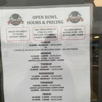 Tinley Bowl - Rates - Bowling Near Me - Tinley Park, Illinois