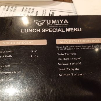 Umiya - Lunch special menu - Sushi Bars Near Me - San Antonio, Texas Umiya - Lunch special menu - Sushi Bars Near Me - San Antonio, Texas