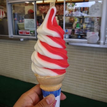 K's Drive-In - Strawberry twist cone - American Near Me - Hilo, Hawaii