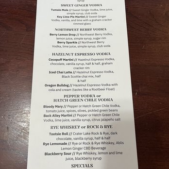 Crater Lake Spirits - Mini cocktail list. Also multiple mocktail choices - Beer, Wine & Spirits Near Me - Bend, Oregon Crater Lake Spirits - Mini cocktail list. Also multiple mocktail choices - Beer, Wine & Spirits Near Me - Bend, Oregon