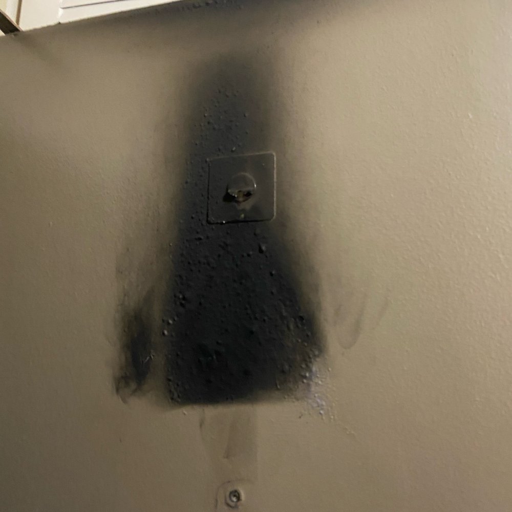 Our door after it was set on fire.