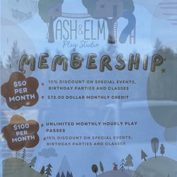 Ash & Elm Play Studio - Membership pricing