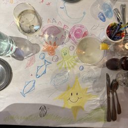 Doodling over cocktails.
