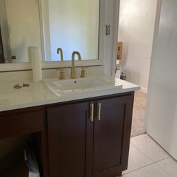 Installed master bathroom countertop