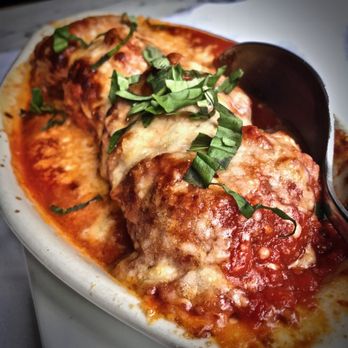 Carmelina's - MIMMO'S BAKED MEATBALLS: Tomato sauce, parmigiano ($9) - Italian Near Me - Boston, Massachusetts Carmelina's - MIMMO'S BAKED MEATBALLS: Tomato sauce, parmigiano ($9) - Italian Near Me - Boston, Massachusetts