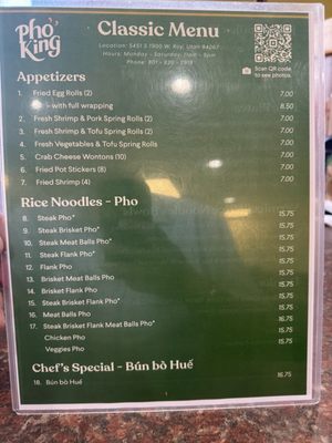 Menu photo 2 Pho King Roy, UT