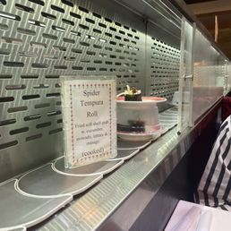 The "train" ft. the Spider Tempura Roll (very tasty)